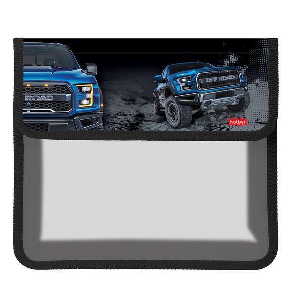 Папка для тетрадей Пластиковая А5ф Hatber 1 отделение на липучке-Offroad- , 